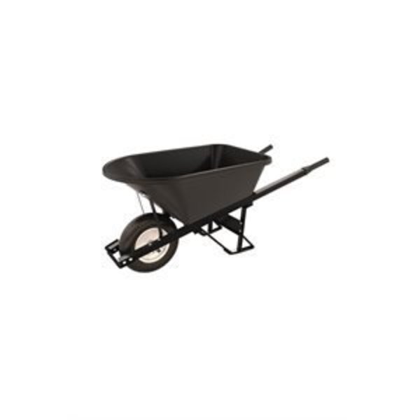 Barrow, Poly 5 3/4 Cubic Feet Tray, Single Ribbed Tire-Stl Handle, Bon Tool, Mfr#: 28-908